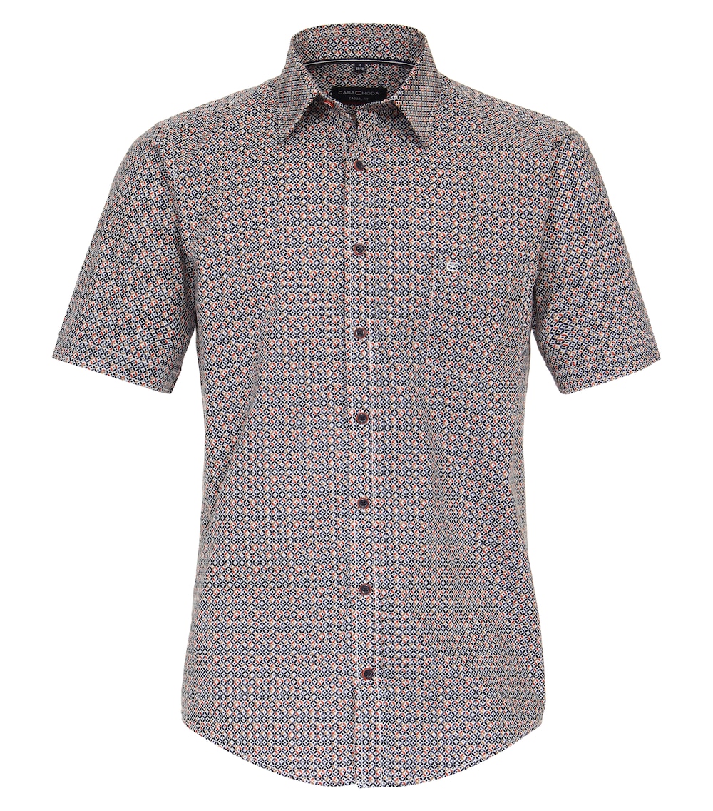 Große Größen Freizeithemd Kurzarm Print Casual Fit, Herren, orange, Größe: 7XL, Baumwolle, Happy Size Men Große Größen Freizeithemd Kurzarm Print Casual Fit, Herren, orange, Größe: 7XL, Baumwolle, Happy Size Men von CASAMODA