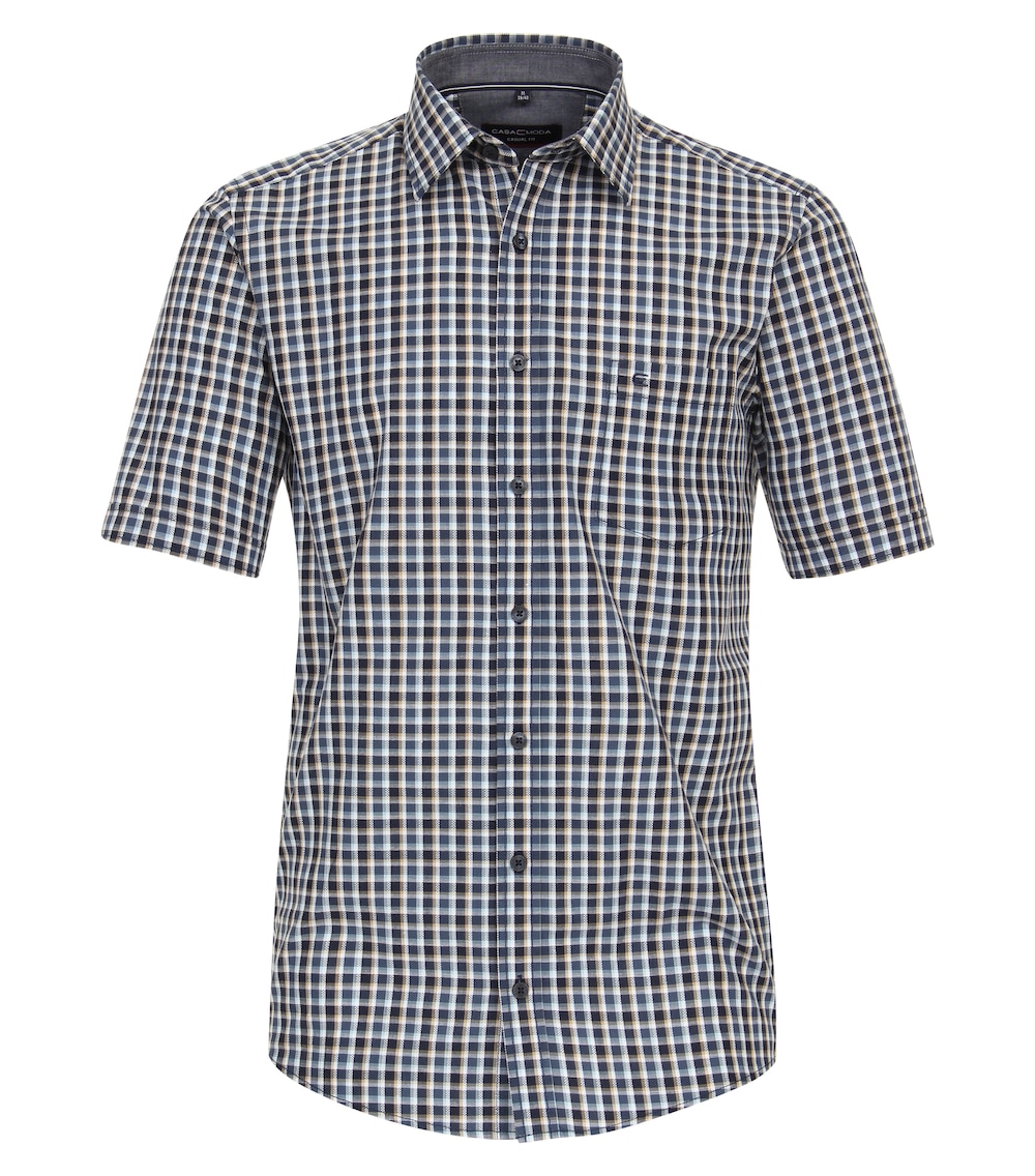Große Größen Freizeithemd Kurzarm kariert Casual Fit, Herren, grau, Größe: L, Baumwolle, Happy Size Men Große Größen Freizeithemd Kurzarm kariert Casual Fit, Herren, grau, Größe: L, Baumwolle, Happy Size Men von CASAMODA