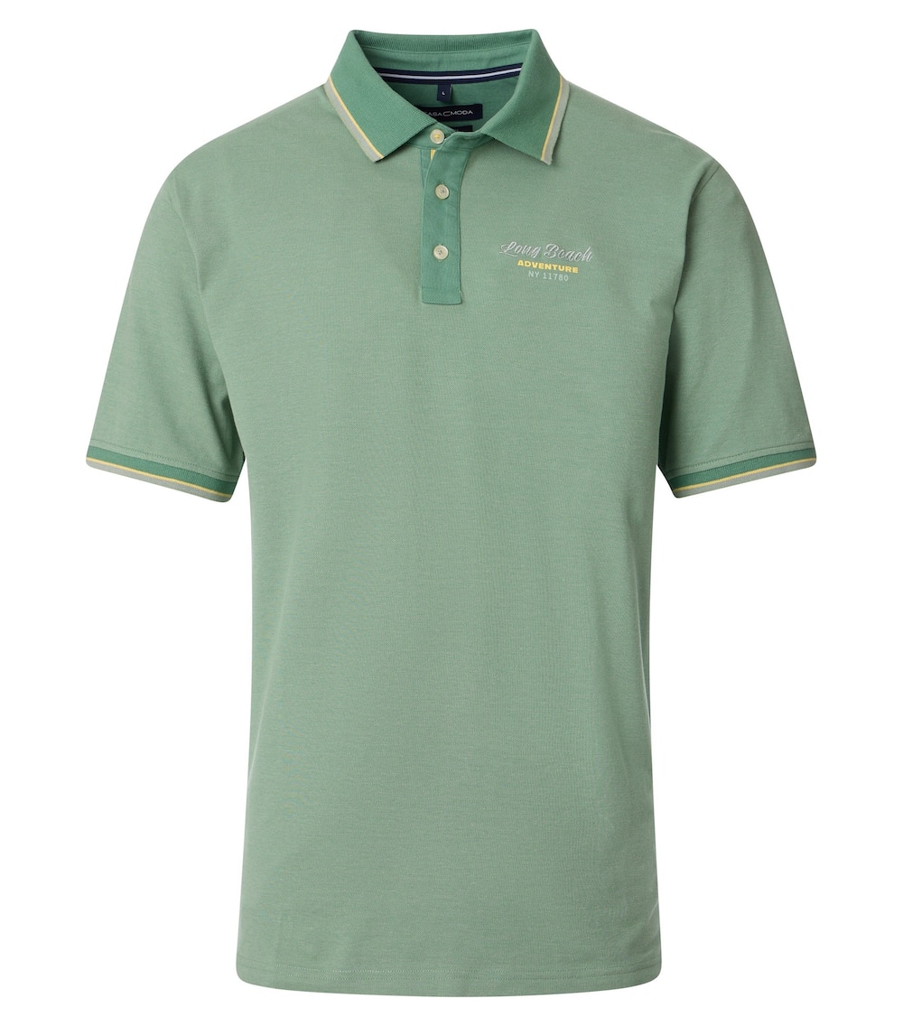 Große Größen Polo-Shirt Print, Herren, türkis, Größe: L, Baumwolle, Happy Size Men Große Größen Polo-Shirt Print, Herren, türkis, Größe: L, Baumwolle, Happy Size Men von CASAMODA