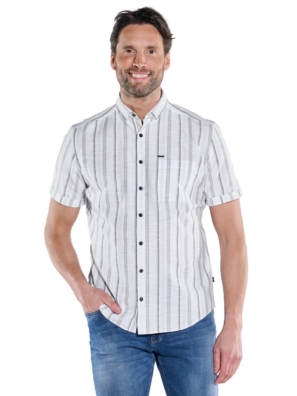 Große Größen Kurzarm-Hemd gemustert, Herren, grün, Größe: XXL, Baumwolle, Happy Size Men Große Größen Kurzarm-Hemd gemustert, Herren, grün, Größe: XXL, Baumwolle, Happy Size Men von Engbers