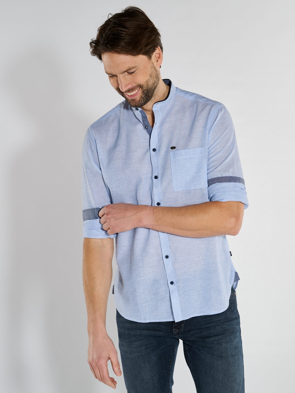 Große Größen Langarm-Hemd uni, Herren, blau, Größe: 4XL, Baumwolle/Leinen, Happy Size Men Große Größen Langarm-Hemd uni, Herren, blau, Größe: 4XL, Baumwolle/Leinen, Happy Size Men von Engbers