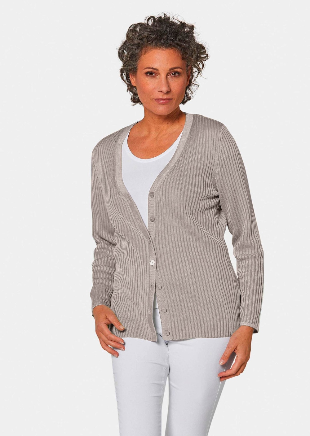 Große Größen Pflegeleichte Strickjacke in hochwertiger Rippenstruktur, Damen, braun, Größe: 50, Synthetische Fasern/Polyester, Happy Size Women Große Größen Pflegeleichte Strickjacke in hochwertiger Rippenstruktur, Damen, braun, Größe: 50, Synthetische Fasern/Polyester, Happy Size Women von GOLDNER