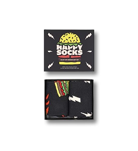 Happy Socks 2-Pack Burger Socken für Damen und Herren, lustige bunte schwarz crew Socken als Geschenk Größe 36-40 Happy Socks 2-Pack Burger Socken für Damen und Herren, lustige bunte schwarz crew Socken als Geschenk Größe 36-40 von Happy Socks