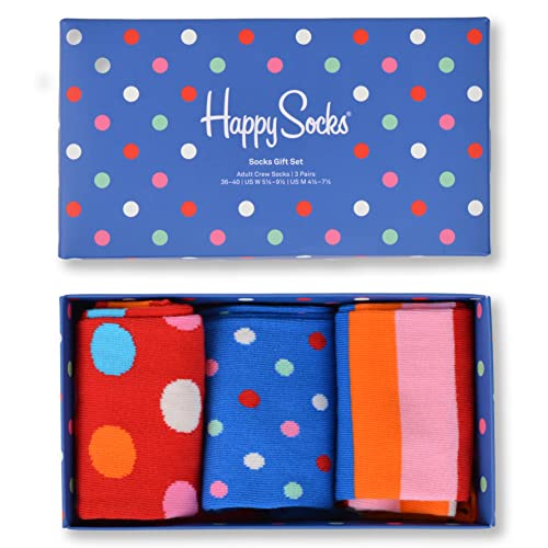 Happy Socks 3er Pack Sonderangebot Gemusterte Lustige Socken Geschenkbox Baumwolle für Damen & Herren, 36-40 von Happy Socks