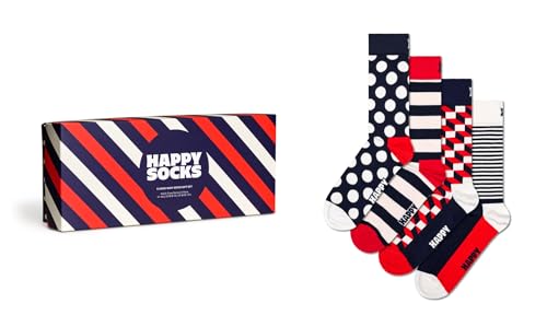 Happy Socks Unisex Classic Navy, Geschenkset, 4 Stück Socken, Multi, S (4er Pack) von Happy Socks