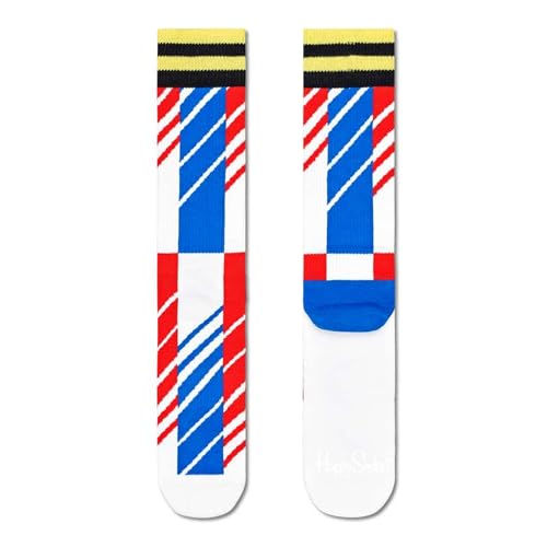 Happy Socks Unisex Socks, Ahtletic Scattered Stripe Crew Neck, 41-46 von Happy Socks