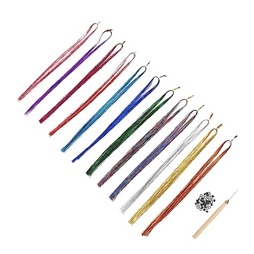 Happyyami 1Satz Haar Lametten Farben Haar Lamellen Für Haarverlängerungen Riegel Und Häkelnadel Für Flechtfrisuren Und Party Looks Happyyami 1Satz Haar Lametten Farben Haar Lamellen Für Haarverlängerungen Riegel Und Häkelnadel Für Flechtfrisuren Und Party Looks von Happyyami