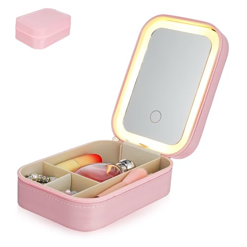 Happyyami Aufbewahrung sbox für Kosmetik Spiegel beleuchtetes Make-up Make-up-Koffer-Organizer Kosmetik-Organizer kosmetikspiegel schminkspiegel Faltbare aufbewahrungsbox klappbarer Spiegel Happyyami Aufbewahrung sbox für Kosmetik Spiegel beleuchtetes Make-up Make-up-Koffer-Organizer Kosmetik-Organizer kosmetikspiegel schminkspiegel Faltbare aufbewahrungsbox klappbarer Spiegel von Happyyami