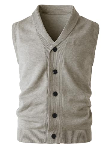 Harbrosrce Herren Schalkragen Strickweste Gestrickte Ärmellose Strickjacke Einfarbig Feinstrick Weste Knopfleiste Freizeitweste Strickpullover für Männer Harbrosrce Herren Schalkragen Strickweste Gestrickte Ärmellose Strickjacke Einfarbig Feinstrick Weste Knopfleiste Freizeitweste Strickpullover für Männer von Harbrosrce
