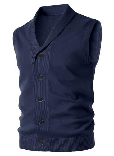 Harbrosrce Herren Schalkragen Strickweste Gestrickte Ärmellose Strickjacke Einfarbig Feinstrick Weste Knopfleiste Freizeitweste Strickpullover für Männer Harbrosrce Herren Schalkragen Strickweste Gestrickte Ärmellose Strickjacke Einfarbig Feinstrick Weste Knopfleiste Freizeitweste Strickpullover für Männer von Harbrosrce