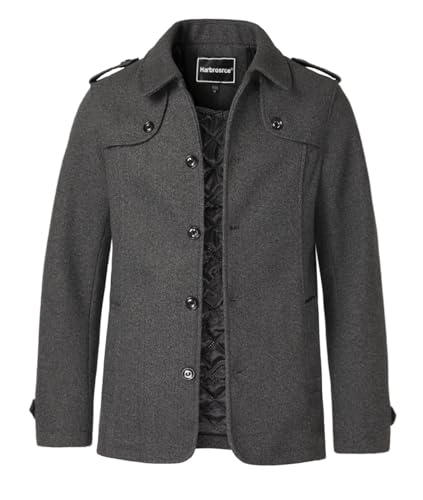 Harbrosrce Herren Wintermantel Wolle Kurzmantel Schwarz Wollmantel Stehkragen Winterjacke Mittellang Business Freizeit Gepolstert Gefüttert Peacoat Harbrosrce Herren Wintermantel Wolle Kurzmantel Schwarz Wollmantel Stehkragen Winterjacke Mittellang Business Freizeit Gepolstert Gefüttert Peacoat von Harbrosrce