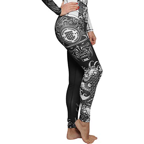 Hardcore Training Koi Schwarz Weiss Kompressionshose Damen Leggings Fitness Pilates Yoga Fitnessstudio Kampfsport Hardcore Training Koi Schwarz Weiss Kompressionshose Damen Leggings Fitness Pilates Yoga Fitnessstudio Kampfsport von Hardcore Training