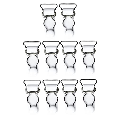 Harilla 10 / Set Damen Strumpfband Gürtel Griffe Haken Oberschenkel Strümpfe Korsett Clips, Weiß, 20 mm von Harilla