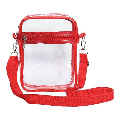 Harilla Durchsichtige Tasche, Transparente Tasche, Geldbörse, Wasserdicht, Sichtbar, Durchsichtige Geldbörse, Durchsichtige Umhängetasche für Sportveranstaltu, rot groß von Harilla