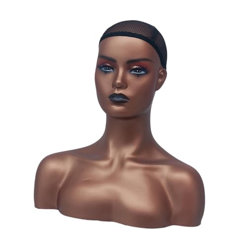 Harilla Make-up-Mannequinkopf mit Schulter, Perückendisplay, Mehrzweck-Mannequinkopf, Büste, Ohrringe, Display für Hut, Perücke, Headset, Halskette Harilla Make-up-Mannequinkopf mit Schulter, Perückendisplay, Mehrzweck-Mannequinkopf, Büste, Ohrringe, Display für Hut, Perücke, Headset, Halskette von Harilla
