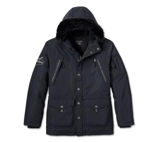 Harley Davidson Herren Winterjacke Warme Daunenjacke Winddicht und Wasserdicht - Biker Motorradjacke aus Daunen Winter, L von Harley Davidson