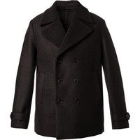 Harris Wharf London Herren Cabanjacke braun Schurwolle unifarben von Harris Wharf London