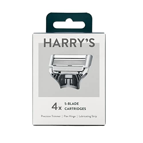 Harry's Rasierklingen (1 Packung mit 4 Stück) in strapazierfähigem, aufklappbarem Wasser für Reisen von Harry's