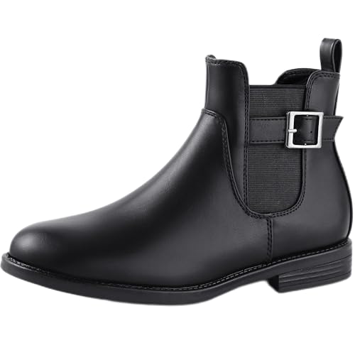 Harvest Land Damen Stiefel Damen Bequeme Chelsea Boots Stiefeletten Stilvolle klassische Schuhe für Erwachsene Schwarz37 von Harvest Land