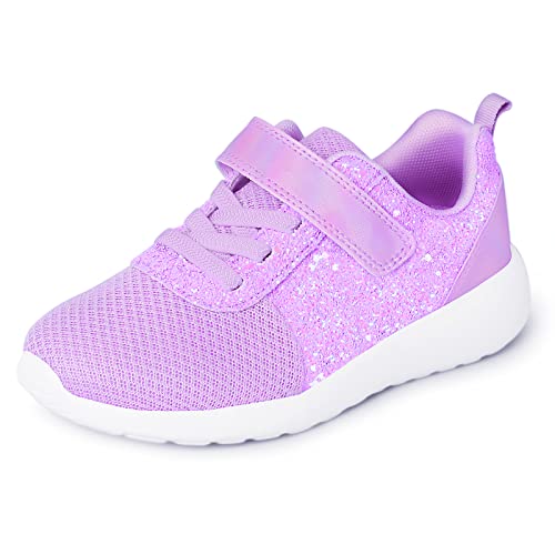 Mädchen Schuhe Kinder Turnschuhe Glitzer Sportschuhe Hallenschuhe Sneakers Klettverschluss Tennisschuhe Straßenlaufschuhe Basketballschuhe Runningschuhe Outdoor Fitnessschuhe.EU29.Violett von Harvest Land