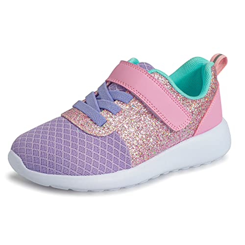 Mädchen Schuhe Kinder Turnschuhe Glitzer Sportschuhe Laufschuhe Hallenschuhe Sneakers Klettverschluss Tennisschuhe Festliche für Jugendliche,24 EU,Violett Pink von Harvest Land