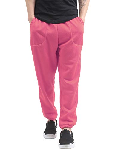 Herren Fleece-Sweathose, leicht, elastisch, mit Kordelzug, 1ih02_hot Pink, Groß von Hat and Beyond