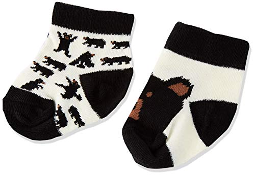 Hatley Baby-Jungen 2-Pack Crew Lässige Socken, Schwarze Bären auf natürlichem, 0-12 Monate von Hatley