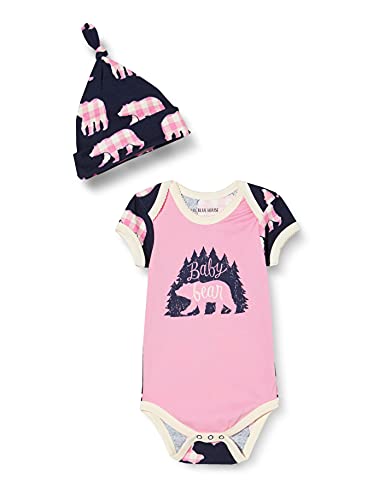 Little Blue House Baby-Mädchen Body mit Mütze Kleinkindschläfer, Baby Bear Pink, 6-12 Monate von Little Blue House