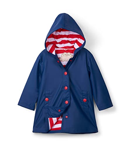 Hatley Girl's Regenjacke Splash Jacket Regenmantel, Blue, 8 Jahre von Hatley
