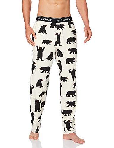 Hatley Herren Jersey Pyjama Pants Pyjamaunterteil, Schwarze Bären, XXL von Little Blue House