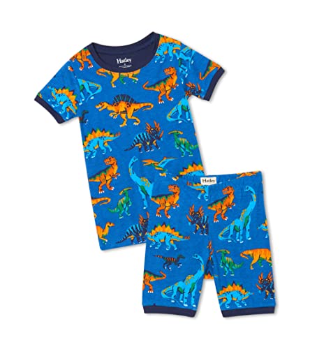 Hatley Boy's Kurze Schlafanzüge Short Sleeve Pyjama Pajama Set, Blue, 12 Jahre von Hatley