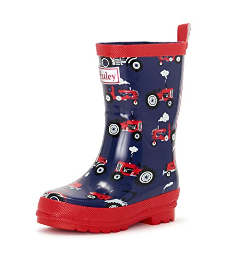 Hatley Jungen Rain Boot Gummistiefel, Blau (Red Farm Tractors), 21 EU(5 US Child / 4 UK Child) von Hatley