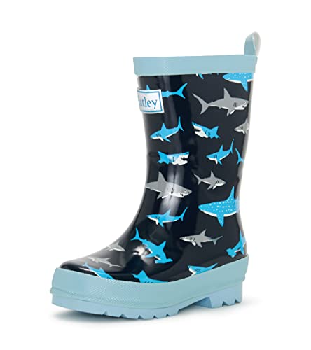 Hatley Jungen Rain Boot Gummistiefel, Blau (Shark Frenzy), 21 EU(5 US Child / 4 UK Child) von Hatley