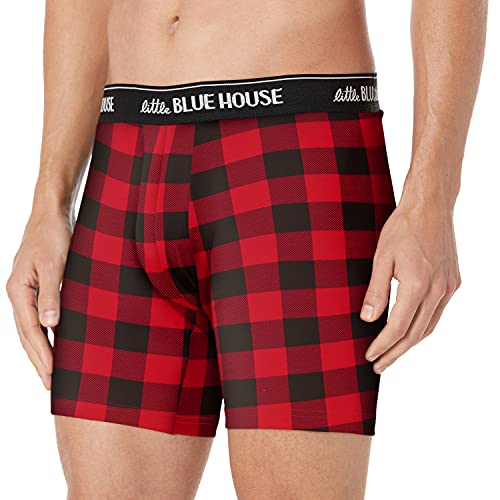 Hatley Herren Printed Boxer Briefs Boxershorts, Buffalo Plaid, Medium von Little Blue House