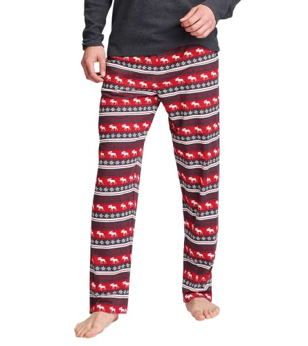 Little Blue House by Hatley Unisex-Erwachsene Pyjama Pants Pyjamaunterteil, Herren Jersey Pyjamahose Fair Isle Elch, XX-Large von Little Blue House