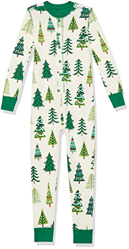 Hatley Mädchen Organic Cotton One Piece Pyjama Pyjamaset, Glow-in-The-Dark Christmas Trees, 2 Jahre von Hatley