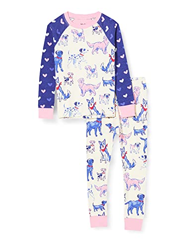 Hatley Girl's Lange Schlafanzüge Raglan Sleeve Pyjama Pajama Set, White, 7 Jahre von Hatley