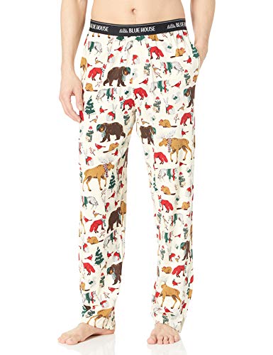 Little Blue House by Hatley Herren Jersey Pyjama Pants Pyjamaunterteil, Wald Winter, S Regular von Little Blue House