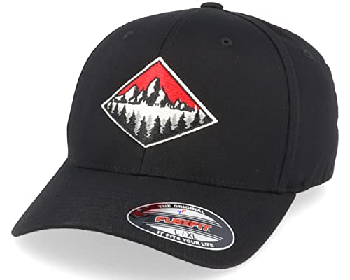 Hatstore Fir Mountain Emblem Black Flexfit Cap - Grösse: XL/XXL - (61-64 cm) von Hatstore