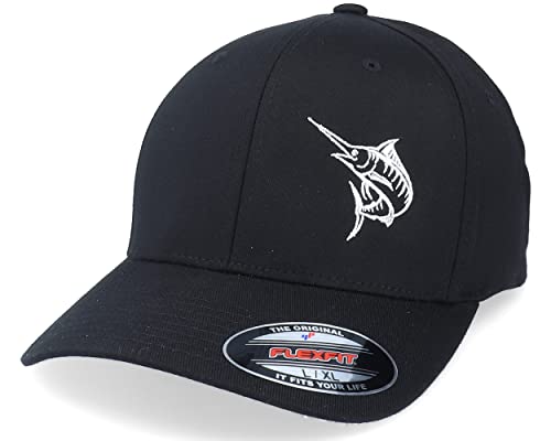 Hatstore Marlin Fishing Black Flexfit Cap - Grösse: S/M - (55-58 cm) von Hatstore