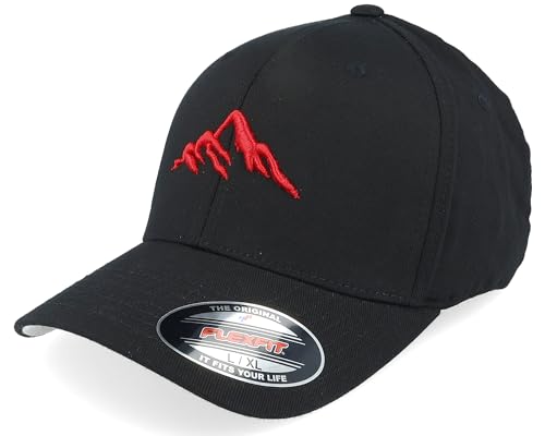 Hatstore Mountain 3D Black Flexfit Cap - Grösse: S/M - (55-58 cm) von Hatstore