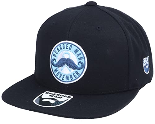 Hatstore Movember Ribbon Moustache Patch Black Snapback Cap - Grösse: One Size - (55-60 cm) von Hatstore