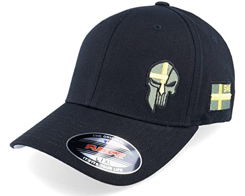 Hatstore Sverige Sweden Army Skull Black Flexfit Cap - Grösse: L/XL - (58-61 cm) von Hatstore