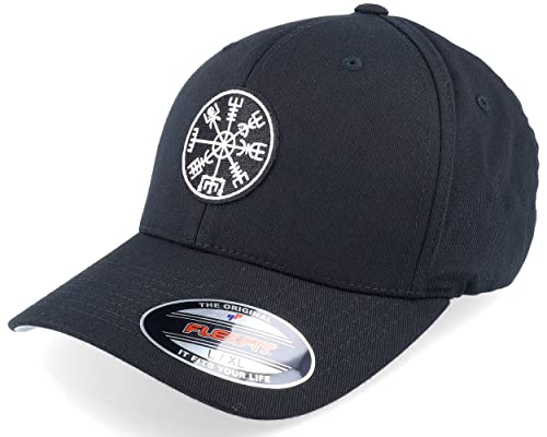 Hatstore Vegvísir Rungalder Patch Black Flexfit Cap - Grösse: L/XL - (58-61 cm) von Hatstore