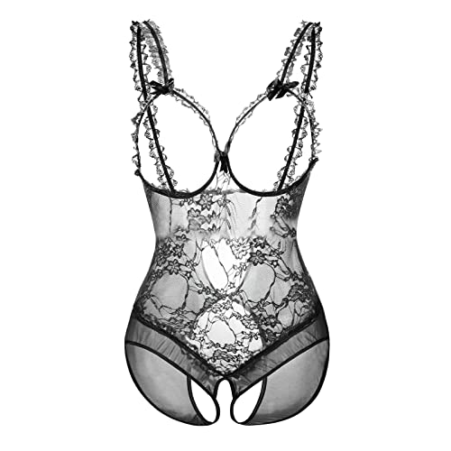 Hauetro Dessous Damen Sexy Reizwäsche Set - Dessous-Sets für Damen Ungepolstert Hinten Offen Reizwäsche Breit Frauen Dessous Sexy Spitze Corsage Lingerie Damen Bodysuit Zipper Reizwäsche Clubwear Hauetro Dessous Damen Sexy Reizwäsche Set - Dessous-Sets für Damen Ungepolstert Hinten Offen Reizwäsche Breit Frauen Dessous Sexy Spitze Corsage Lingerie Damen Bodysuit Zipper Reizwäsche Clubwear von Hauetro