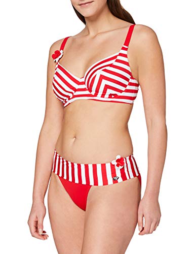 Haute Pression Damen Bikini-Set Y8013, Gr. 46 (Herstellergröße: 48E), Rot (rayé Rouge) von Haute Pression