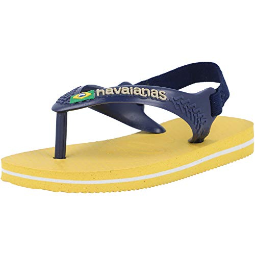 Havaianas Unisex Baby Brasil Logo II Flipflop, Goldgelb, 23/24 EU von Havaianas