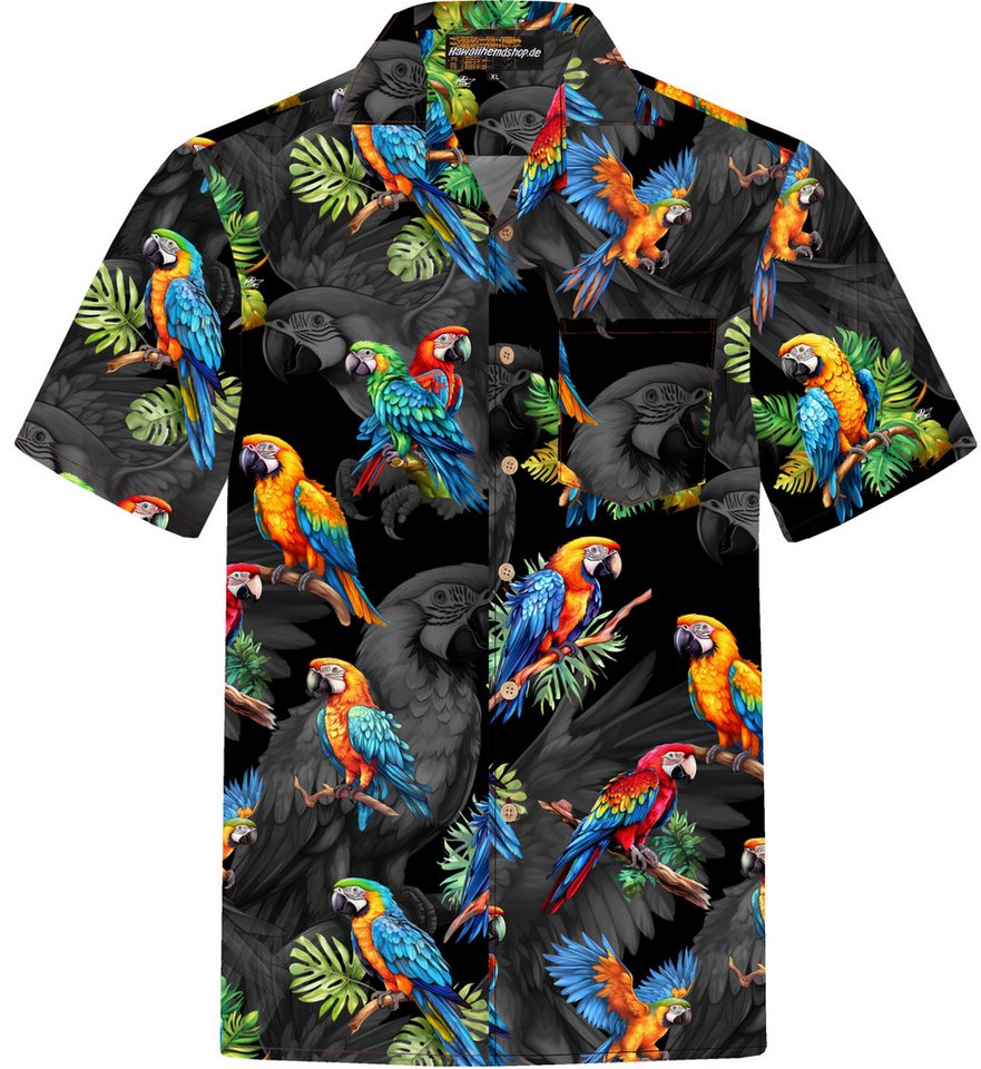 Hawaiihemdshop.de Hawaiihemd Hawaii Hemd Herren Baumwolle Kurzarm Hawaiihemd mit Papageien Hawaiihemdshop.de Hawaiihemd Hawaii Hemd Herren Baumwolle Kurzarm Hawaiihemd mit Papageien von Hawaiihemdshop.de