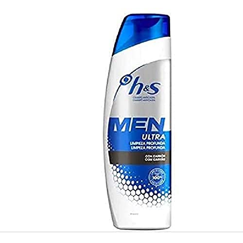 H&S Men Ultra Tiefenreinigung, Anti-Schuppen-Shampoo mit Kohle, für extra Haar und Kopfhaut, 6 x 225 ml von Head & Shoulders