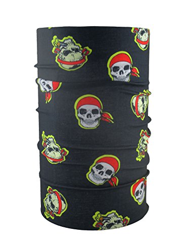 HeadLOOP Multifunktionstuch schwarz Kids Totenkopf Pirat Schlauchtuch Schal Halstuch Kopftuch Microfaser von HeadLOOP